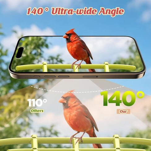 Smart Bird Feeder with Camera Outdoor: 2K Wild Bird Watching Video Cam - Unique Gifts for Nature Lover - Birds House Window at Garden IP66 Solar Charged & Squirrel-Proof Alarm in Saudi Arabia