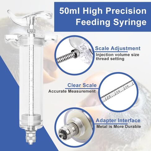 Baby Bird Feeding Syringe Set 12pcs 50ml Parrot Small Pet Hand Feeding Syringe Include Stainless Steel Spoon, Measuring Cup and Spoon, Hose, Curved Gavage Tube, Storage Bag, etc in Saudi Arabia