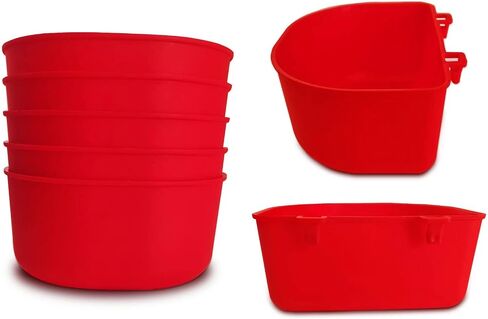 5 Pack Cage Cups Chicken Birds Feeder Water Bowl 25 OZ Rabbit Feeding Watering Dish for Travel Carrier Cat Puppy Food Dispenser Hanging Wire Cages Treats Box Seed Drinking Coop Cup Birdbath in Saudi Arabia