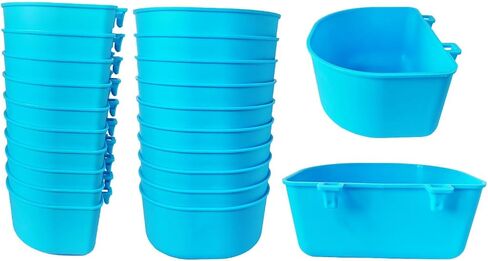 5 Pack Cage Cups Chicken Birds Feeder Water Bowl 25 OZ Rabbit Feeding Watering Dish for Travel Carrier Cat Puppy Food Dispenser Hanging Wire Cages Treats Box Seed Drinking Coop Cup Birdbath in Saudi Arabia
