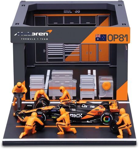 1/43 MCL38#81 نسخة حارة CAR CAR CAR ، نموذج سبيكة Die-Cast مع 6 شخصيات من طاقم الحفرة ، هدية قابلة للتحصيل للبالغين in Saudi Arabia