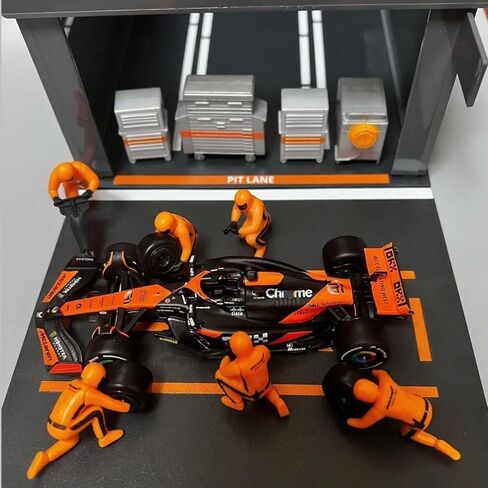 1/43 MCL38#81 نسخة حارة CAR CAR CAR ، نموذج سبيكة Die-Cast مع 6 شخصيات من طاقم الحفرة ، هدية قابلة للتحصيل للبالغين in Saudi Arabia