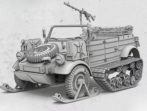 VS-018 1/35 German Pkw.K1 KUBELWAGEN Type 155 Half-Track Model Kit Assembly Plastics Model kit in Saudi Arabia
