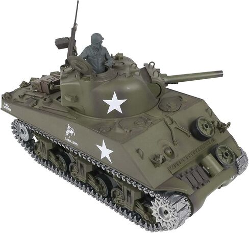 Heng Long 1/16 Pro Pro تخصيص الإصدار 7.0 M4a3 Sherman RC Tank 3898 برميل قابلة للسحب التدخين 360 ° برج الدوار للأشعة تحت الحمراء. in Saudi Arabia