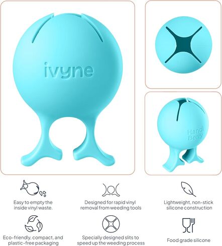 Ivyne Handi Berry - جامع خردة الأعشاب الضارة فينيل ، حلقة جامع الخردة المحمولة المحمولة ، أدوات إزالة الأعشاب الضارة لنقل حرارة الفينيل ، حامل أوراق الورق HTV وملصقات ، (لافندر) in Kuwait