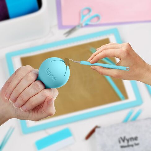 Ivyne Handi Berry - جامع خردة الأعشاب الضارة فينيل ، حلقة جامع الخردة المحمولة المحمولة ، أدوات إزالة الأعشاب الضارة لنقل حرارة الفينيل ، حامل أوراق الورق HTV وملصقات ، (لافندر) in Kuwait