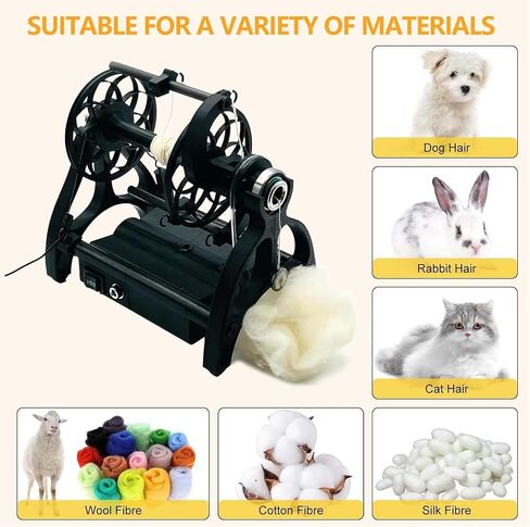 Yarn Spinner Machine - 800 RPM Electric Spinning Wheel - Scarves Blankets Sweaters Weaving Ball Winder with 3 Spools, Forward/Reverse Switch, Adjustable Speed (White) in Saudi Arabia