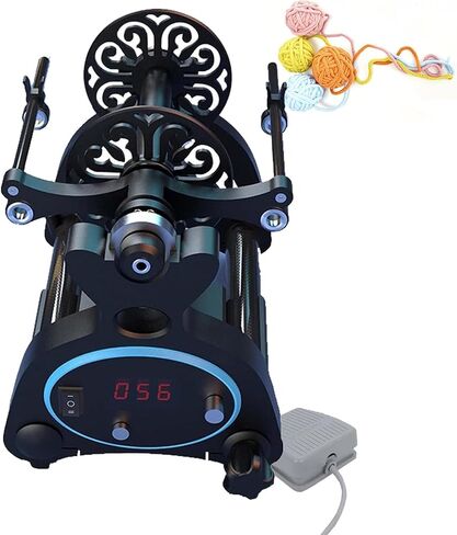 Wool Spinning Wheel, Professional Mini Spinning Machine, 12V Electric Yarn Winder with Digital Display and Foot Switch Box, for Home Or Textile Factory(Purple,Yellow) in Saudi Arabia