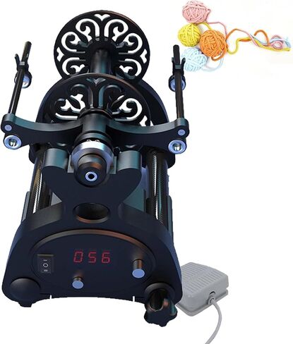 Wool Spinning Wheel, Professional Mini Spinning Machine, 12V Electric Yarn Winder with Digital Display and Foot Switch Box, for Home Or Textile Factory(Purple,Yellow) in Saudi Arabia