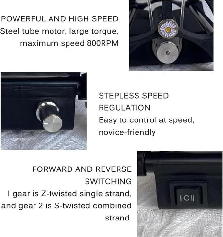 Electric Yarn Winding Machine, Automatic Spinning Wheel with Speed Control, Forward and Reverse, for Knitting and Weaving Wool Yarn, Ideal for Roving Process in Saudi Arabia