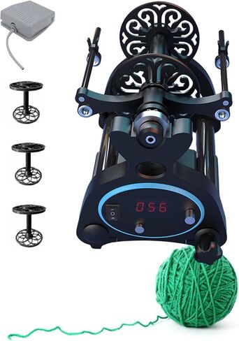 Household Digital Display Mini Electric Spinning Wheel Wool Fibre Twisting, Forward and Reverse(Green) in Kuwait