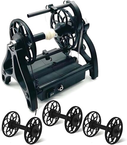 Yarn Spinner Machine - 800 RPM Electric Spinning Wheel - Scarves Blankets Sweaters Weaving Ball Winder with 3 Spools, Forward/Reverse Switch, Adjustable Speed (White) in Saudi Arabia