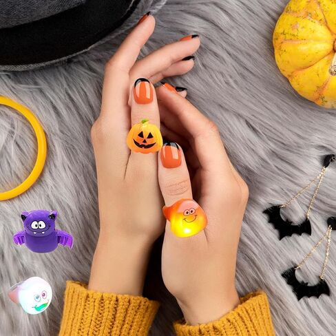 The Dreidel Company Halloween Light-Up Jewelry, Costume Accessory, Halloween Party Favor 1.5" (Light-Up Rings) in Saudi Arabia