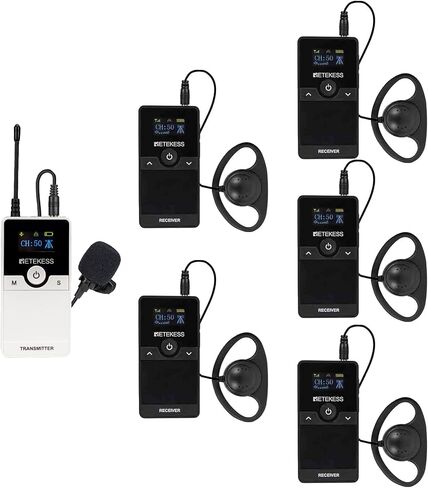 Retekess TT116 Factory Tour Guide System, Group Tour Headset System, Noise Reduction, Lightweight, Listening Device for Plant Tour(1 Transmitter 15 Receivers) in Saudi Arabia
