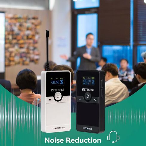 Retekess TT116 Factory Tour Guide System, Group Tour Headset System, Noise Reduction, Lightweight, Listening Device for Plant Tour(1 Transmitter 15 Receivers) in Saudi Arabia