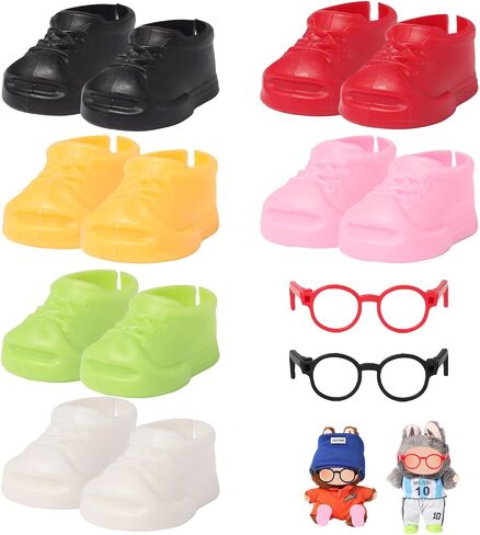 10-Pack 17cm Doll Accessories – Sport Shoes and Glasses Set for Gen 1/2/3 Dolls, 6 Colors（Doll Not Included） in Saudi Arabia