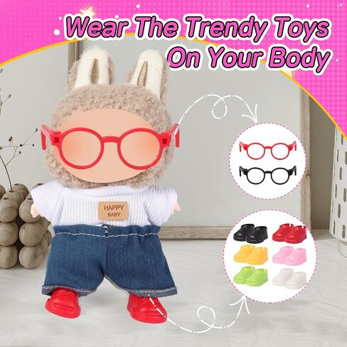 10-Pack 17cm Doll Accessories – Sport Shoes and Glasses Set for Gen 1/2/3 Dolls, 6 Colors（Doll Not Included） in Saudi Arabia