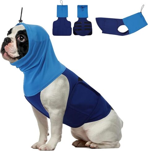 سترة القلق الكلب المنشورة ، قميص مهدئ التنفس الصدر والغطاء القابل للتعديل للكلاب ، لينة تخفيف الإجهاد الهادئ أذنين تهدئة الأذنين للضوضاء والعواصف الرعدية والألعاب النارية والفصل (الأرجواني ، المتوسط) in Kuwait