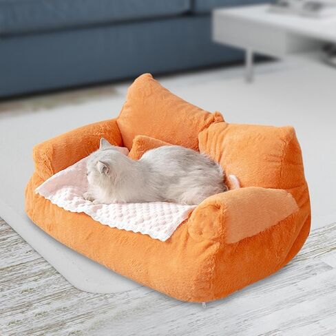 Sofa for Pets Couch for Kittens and Small Dogs Indoor Lounger with Anti-Slip Base, L in Kuwait