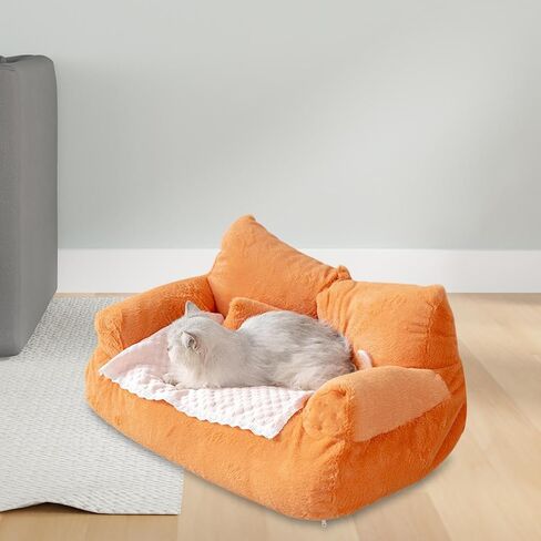 Sofa for Pets Couch for Kittens and Small Dogs Indoor Lounger with Anti-Slip Base, L in Kuwait