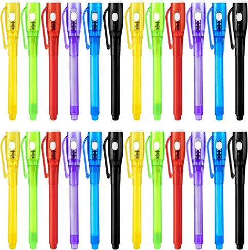 24 PCS قلم الحبر غير المرئي مع UV Light Magic Marker Pen Party Party Favors للأطفال Goodie Bags Stuffers for Kids Birthday Gifts Charshiproos in Kuwait