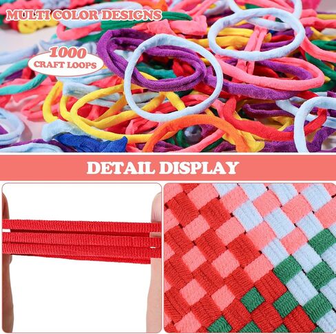 Weaving Loom Kit-Includes 2 Pcs 7" Potholder Frame,400 Pcs Weaving Loom Loops,2 Long Crochet Hooks and Bag-Potholder Loom Knitting Kits and Gifts for Beginners, Make 11 Masterpieces in Saudi Arabia