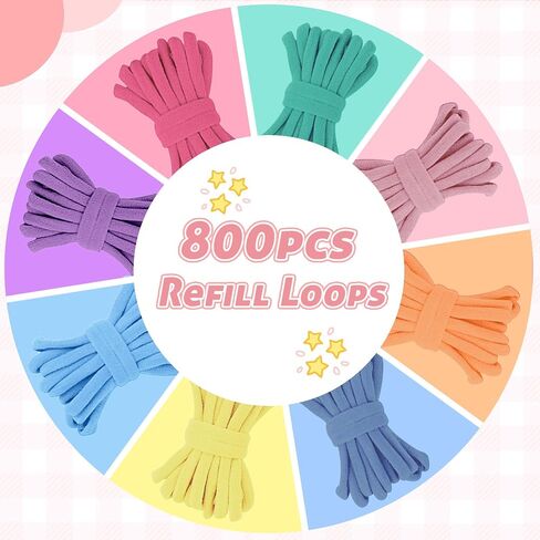 800 PCS Pastel Loom Loops for 7-Inch Weaving Loom – Soft Colored Refill Bands for DIY Potholder Crafts – Girls Gift Kit for Kids Ages 6+, Arts & Craft Supplies in Saudi Arabia