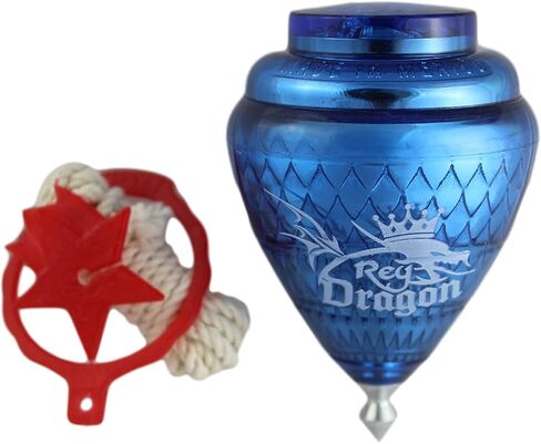 3 Pack Rey Dragon Durable Plastic Spin Tops for Kids Metal Tip Made in Mexico - Trompo Mexicano Rey Dragon Plástico Durable & Punta de Metal (Pack of 3 Assorted Colors) in Saudi Arabia