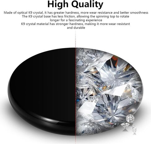 Optical Glass Spinning Top Base, Double Concave Crystal, Diameter 3.94"(100mm), Thicker 0.55"(14mm), Smoother Low Friction Helps Extend Spin Time, Impact-Resistant (S, Black) in Saudi Arabia