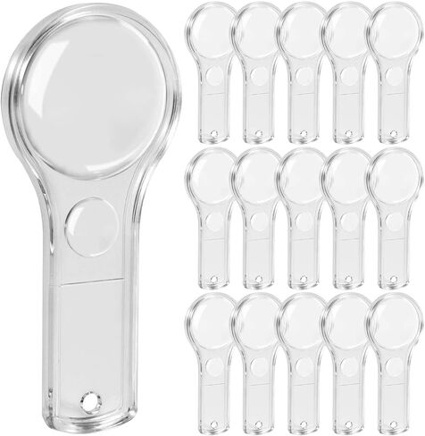 SenseYo 15 PCS Clear Mini Magnifying Glass for Kids, 5X Small Kid Magnifier for Hobbies, Science, Study in Kuwait