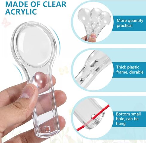 SenseYo 15 PCS Clear Mini Magnifying Glass for Kids, 5X Small Kid Magnifier for Hobbies, Science, Study in Kuwait