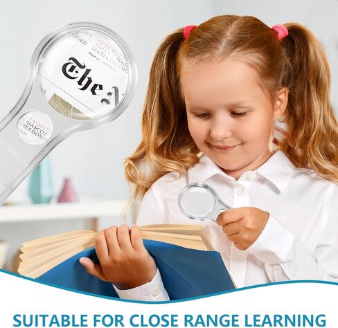 SenseYo 15 PCS Clear Mini Magnifying Glass for Kids, 5X Small Kid Magnifier for Hobbies, Science, Study in Kuwait