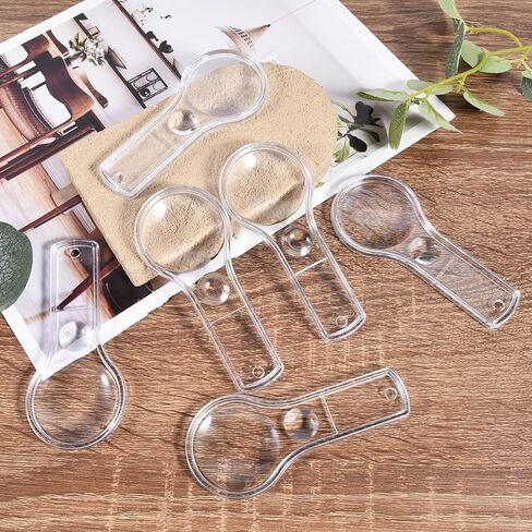 SenseYo 15 PCS Clear Mini Magnifying Glass for Kids, 5X Small Kid Magnifier for Hobbies, Science, Study in Kuwait