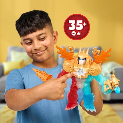 Heroes of Goo Jit Zu Goo-Tron Supreme Combines The Power of Blazagon, Pantaro & Thrash in 1 Ultimate Hero, with 3 Different Goo Fillings, 35+ Phrases & Lights, Face Swap & Triple Attack Feature in Saudi Arabia