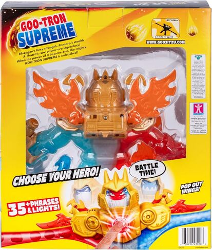 Heroes of Goo Jit Zu Goo-Tron Supreme Combines The Power of Blazagon, Pantaro & Thrash in 1 Ultimate Hero, with 3 Different Goo Fillings, 35+ Phrases & Lights, Face Swap & Triple Attack Feature in Saudi Arabia