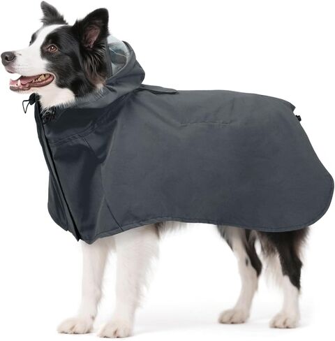 Dora Bridal Dog Dog Cloat للكلاب الكبيرة ، سترة المطر الصافية المقنعين ، الكلاب المضادة للماء معطف المطر مع شرائح عاكسة للابرادور ، المسترد الذهبي ، الراعي الألماني ، الأصفر ، 2XL in Kuwait