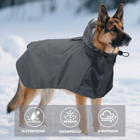 Dora Bridal Dog Dog Cloat للكلاب الكبيرة ، سترة المطر الصافية المقنعين ، الكلاب المضادة للماء معطف المطر مع شرائح عاكسة للابرادور ، المسترد الذهبي ، الراعي الألماني ، الأصفر ، 2XL in Kuwait