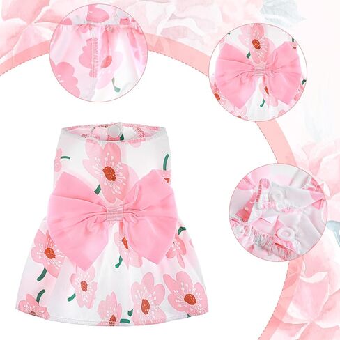 ثياب ثياب حيوان أليف للكلب ، فساتين جرو زهرية لطيفة للحيوانات الأليفة القوس بويكست ملابس جرو لطيفة ملابس الصيف للبيانات الصغيرة والكلاب الصغيرة (صغيرة) (صغيرة) in Kuwait