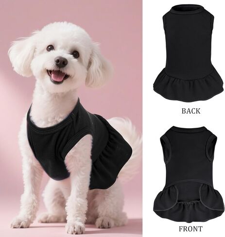 Dog Dresses Cat Skirt Solid Color Dog Clothes Summer Sleeveless Puppy Girl Clothes for Small Pet Dogs Cats (Pink, Small) in Saudi Arabia
