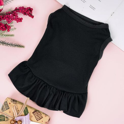 Dog Dresses Cat Skirt Solid Color Dog Clothes Summer Sleeveless Puppy Girl Clothes for Small Pet Dogs Cats (Pink, Small) in Saudi Arabia