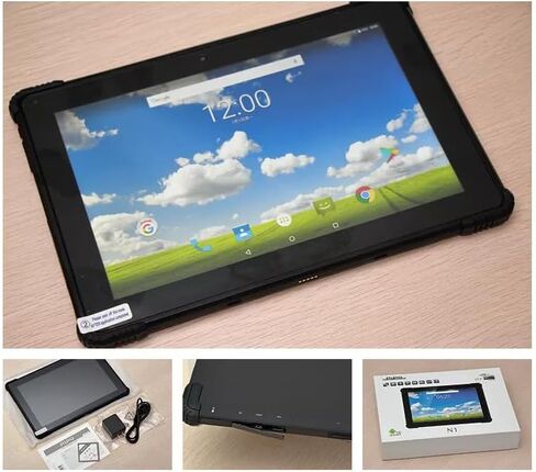 N1 Rugged Android Tablet ، لوحة تعمل باللمس بحجم 10 بوصات ، تصميم IP54 شبه مزدحمة ، أسود in Kuwait