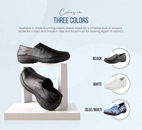 Spring Step Manila Slip-On Professional Nursing Shoes for Women - Women's Uniform Shoes with Round Toe, Closed Back, and Printed Leather - Nursing Clogs for Women in Kuwait