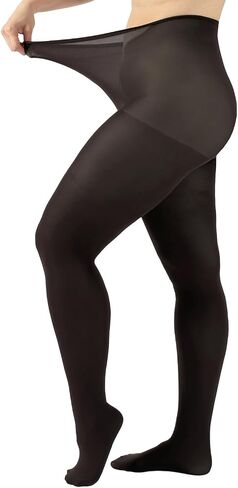 CALZITALY Plus Sizes Anti-Chafing Opaque Tights | 60 DEN | L - 4XL | Black | Italian Hosiery in Kuwait