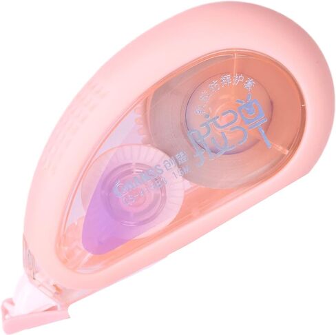 Correction Tape with Rubber Edging, 49 Feet Aesthetic Cute White Correction Tape Featuring Shock-Absorbing Edging for Smooth, Durable, and Precise Mistake Fixing (1Piece, Pink) in Kuwait