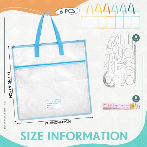 Feifeiya 6 Pack 17.7 بوصة خياطة خياطة حقيبة خياطة خياطة خياطة التطريز كيس تخزين منظم مع مقبض وجيب سحاب in Kuwait