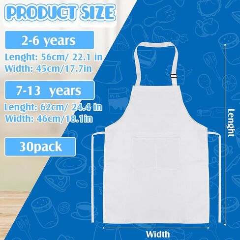 Handepo 30 PCS Children Apersts Apons Chef Chef Apron Kids Comfor in Saudi Arabia