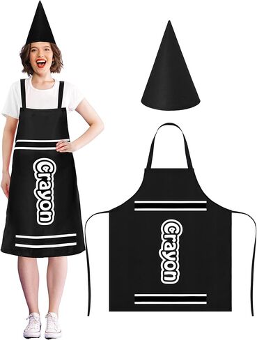 Mepase Crayon Costume Apron and Funny Gnome Cone Has for School Halloween Costume Colorful Crayon Outfit for Teacher in Kuwait