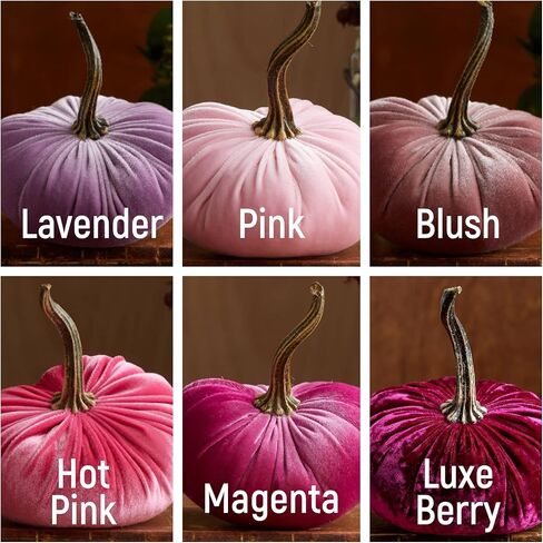 Velvet Pumpkins Set of 3 Different Sizes, Modern Rustic Wedding Centerpiece Decor, Farmhouse Table Centerpiece, Halloween Thanksgiving Mantle Decor (Create Your Own) in Kuwait