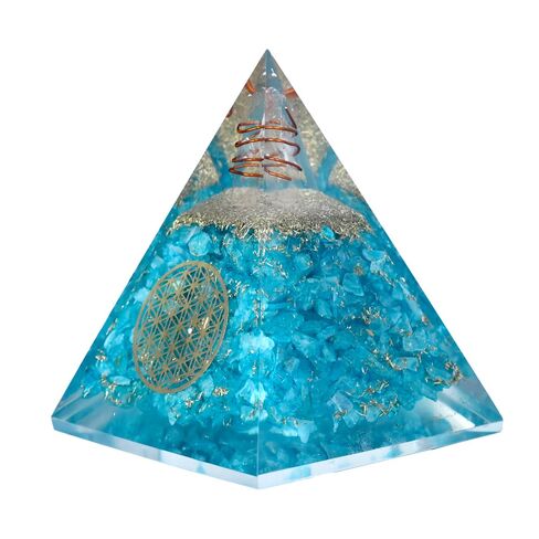 منطقة الشفاء Aquamarine هرم - مولد الطاقة الكريستالية المصنوعة يدويًا للهدوء والإيجابية والشفاء العاطفي - ديكور المنزل الروحية والتأمل in Kuwait