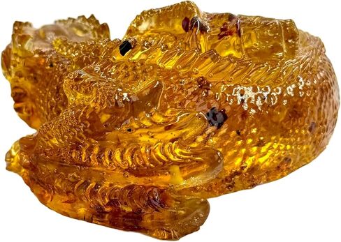 Natural Baltic Amber Dragon Figurine | Handmade in USA | Symbol of Power & Protection | KIZIMA Gift Decor in Saudi Arabia